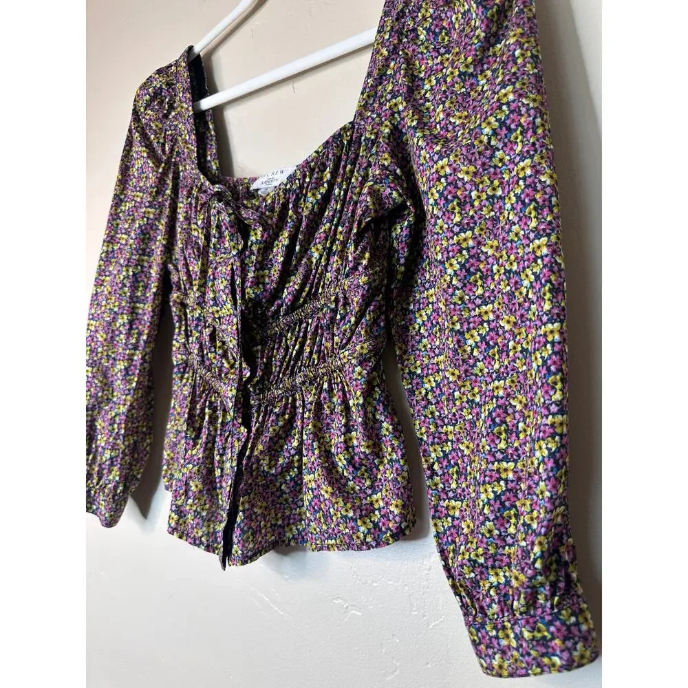 J. Crew Liberty Cinched-waist Organic Cotton Floral Busy Izzy Blouse 2